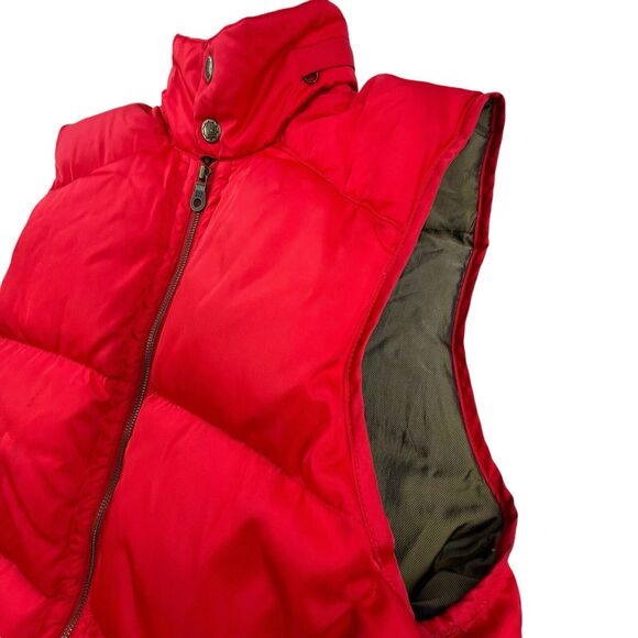 Vintage Gap Down Puffer Vest Men's M Alpine 317 Red Full Zip Racing Series Hood - Picture 2 of 14